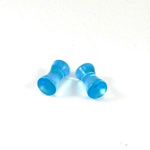 Double Flare Clear Blue Acrylic Saddle Plugs 6g